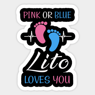 Pink or Blue Lito Loves You Mexican or Spanish Grandpa Heartbeat Sticker